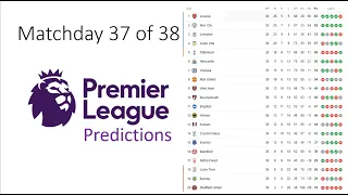 Premier League predictions (Matchday 37)