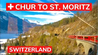 CHUR TO ST. MORITZ SWITZERLAND TRAIN JOURNEY | GLACIER EXPRESS & BERNINA EXPRESS ROUTE