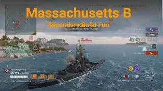 Massachusetts B secondary build fun - World of Warships Legends - Stream Highlight