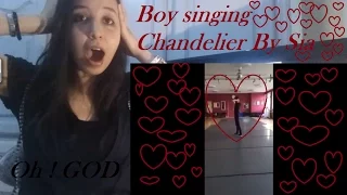 Boy singing Chandelier by Sia _ REACTION (OMG !!)