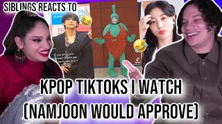 Siblings react to "Kpop TikToks I watch Instead of Studying (Namjoon Approves)" 🤓😭