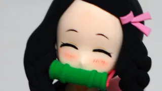 Cute Nezuko Who Liked Mitsuri - Demon Slayer Sculpting Anime Clay Figure