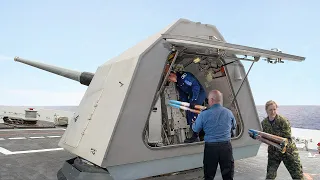 Reloading US Coast Guard’s Monstrous Ship Gun in Middle of the Sea