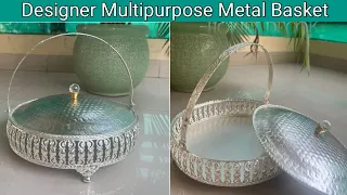 Beautiful White Metal Multipurpose Basket by Homez Decor #spiritual #home #homedecor #wedding #gift