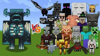 Warden vs Every mob in Minecraft (Java Edition) - Minecraft 1.19 Warden vs All Mobs