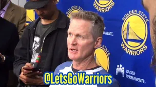 Kerr on receiving texts saying this NBA Finals loss was more impressive than the championships