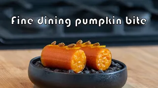 Fine dining pumpkin bite (with orange and ginger)