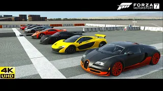 FM7 Epic Dragrace! Regera, Chiron, Veyron, ONE1, Agera, Venom GT, Laferrari, 918, Senna, Veyron, P1