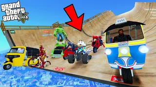 GTA 5 : AVENGER ARMY Vs SPACE MEGA RAMP CHALLENGE | THUGBOI MAX