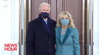 WATCH: Bidens walk into the White House as the first family for the first time