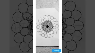 Mandala with single shape #mandala #mandalalove #mandalaart #mandaladrawing #art #black #white