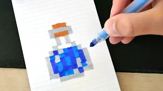 БУТЫЛОЧКА ВОДЫ по КЛЕТОЧКАМ - how to draw / pixel art