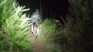 Tandem MTB down sketchy single track in The Dandenongs, Melbourne, Australia