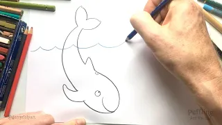 Draw along a porpoise from 'Puffling And The Egg'