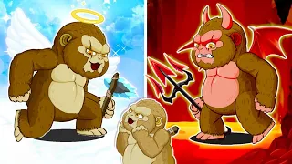 POOR BABY GODZILLA vs KONG LIFE: Angle Kong vs Evil Kong | Godzilla Cartoon Animation
