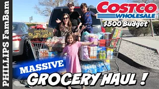 MASSIVE COSTCO GROCERY HAUL | LARGE FAMILY HAUL | LETTING THE KIDS CHOOSE SNACK FOOD PHILLIPS FamBam
