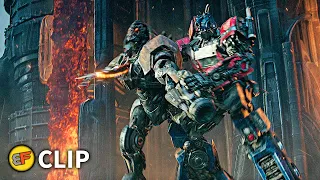 Optimus Prime Defeats Scourge - Final Battle | Transformers Rise of the Beasts 2023 Movie Clip HD 4K