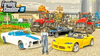 RICH FARMER'S BUY DREAM CARS FOR RETIREMNT! (DODGE VIPER & TRANS AM!) | FARMING SIMULATOR 22