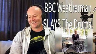 Drum Teacher Reacts: ''BBC weatherman Owain Wyn Evans Plays The BBC News Theme Tune On The Drums''