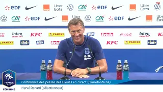 La conférence de presse des Bleues avec Hervé Renard