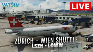 🔴 Scenic Flight from Zurich to Vienna on Swiss Airbus A320 | Vatsim  | MSFS 1440p