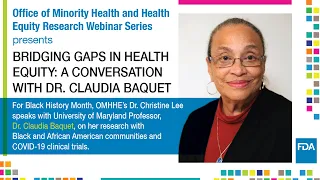 Bridging Gaps in Health Equity: A Conversation with Dr. Claudia Baquet