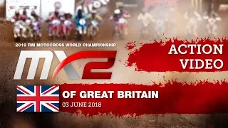 Pauls Jonass passes Jorge Prado - MX2 Race 2 - MXGP of Great Britain 2018