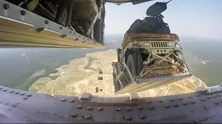 Massive Humvee Airdrop From Gigantic US Boeing Aircraft