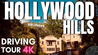 HOLLYWOOD HILLS Drive 4K 🌴Los Angeles Virtual Driving Tour (Beachwood Canyon) 🌴 No Talking