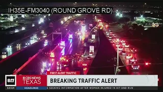 SB lanes of I-35E in Lewisville shut down due to crash Thursday morning