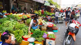 Amazing Cambodian food market scenes, massive food tours
