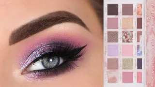 Huda Beauty Rose Quartz Palette | Galaxy Colors Eyeshadow Tutorial