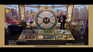 MONOPOLY LIVE CASINO CHANCE HUGE WIN - 10x8x 5!