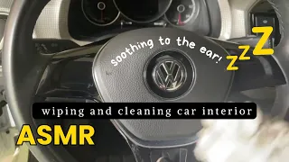 ASMR no talking no tapping | dusting dirt, water spraying, wiping down surfaces of car interior