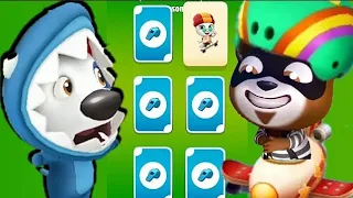 Talking Tom Gold Run Sports League Especial event LUCKY CARD SHARK HANK & SKATER ANGELA vs Raccoon