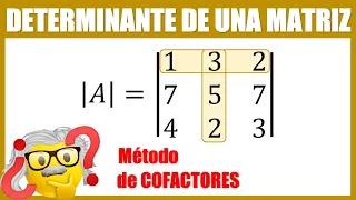 Determinante de una matriz 3x3 por Cofactores