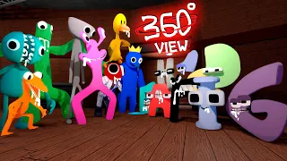 360° All Rainbow Friends Vs Alphabet Lore ABCDFGHI 3D Animation.