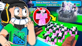 TESTANDO O PODER MÁXIMO DAS TROPAS COELHINHOS!! (TOILET TOWER DEFENSE) - ROBLOX