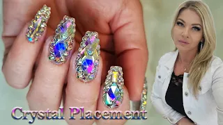 Full bling nails. How to apply crystals on nails that last long time. 💎 Diamond nails.