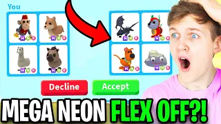 Can We Beat The TRADING MEGA NEON PETS ONLY Challenge In Roblox ADOPT ME!? (RAREST TRADES EVER!)