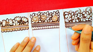 How to: 3 Different Bridal Henna Borders | Bridal Henna Start Tutorial by Thouseens Henna