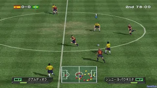 Winning Eleven 5 PS2 - Brazil VS Spain Gameplay - Japanese Commentary