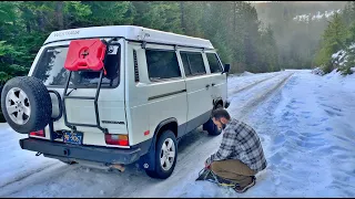 First Time Snow Camping in our Vanagon!
