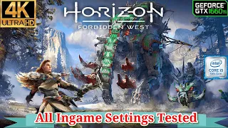 Horizon Forbidden West FPS Test On GTX1660Ti/i5 9400F/32GB RAM 3000Mhz