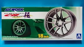 Aoshima 1/24 Work Emotion CR Kiwami Wheels Unboxing and Review