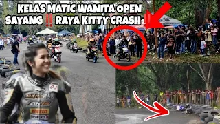 RAYA KITTI CRASH‼️VINNY MAM LOKAL HERO JUARANYA‼️#roadrace #rayakitty #LADYRACER#balap #merangin