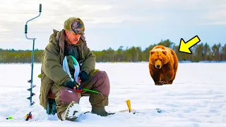 Suddenly A Bear Appears And Runs Towards The Fisherman, And Then Something Horrible Happens!