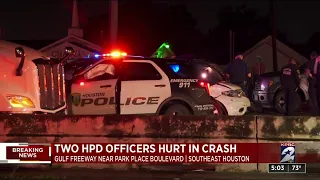 2 HPD officers injured in crash in southeast Houston, police say