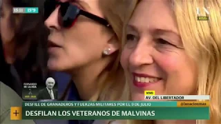 Ovación a los veteranos de Malvinas en el desfile por el 9 de Julio