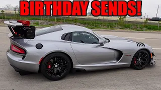 MODIFIED CARS SEND IT For My BIRTHDAY! (Brutal Accelerations RIGHT IN FRONT OF THE COPS!)